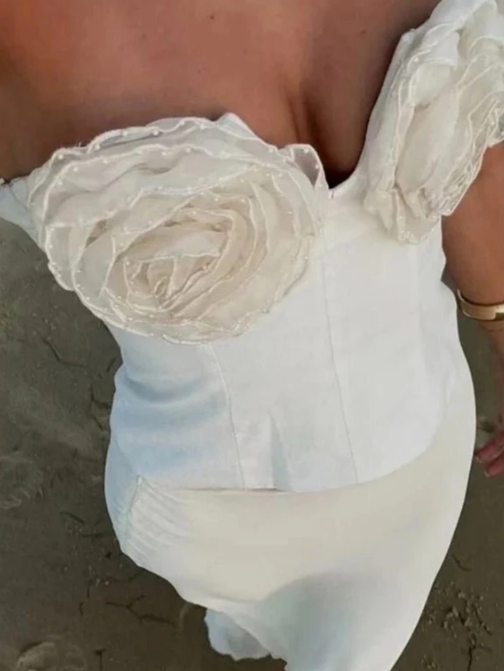 Zara Floral Strapless Top Size XS S M - Picture 2 of 15